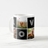 犬好きハートラブフォトコラージュ コーヒーマグカップ (正面左)