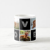 犬好きハートラブフォトコラージュ コーヒーマグカップ (中央)