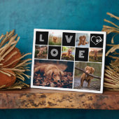 犬好きハートラブフォトコラージュ フォトプラーク (側面)