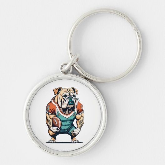 犬好きバスケットボール選手 キーホルダー (正面)
