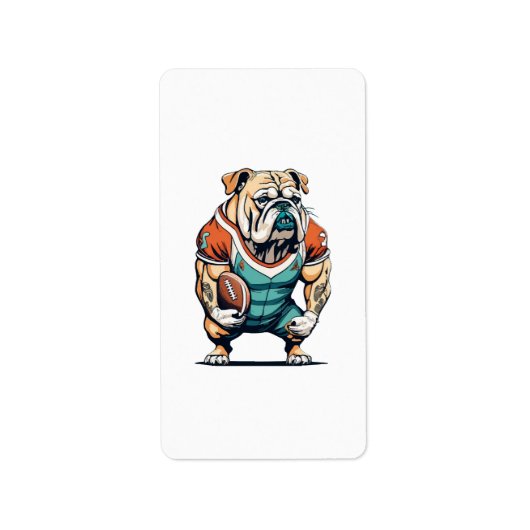 犬好きバスケットボール選手 ラベル (正面)