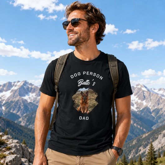 犬好きパパ 写真 ブラック Tシャツ