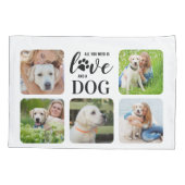 犬好きパーソナライズされたペッモダント5の写真コラージュ 枕カバー (裏面)