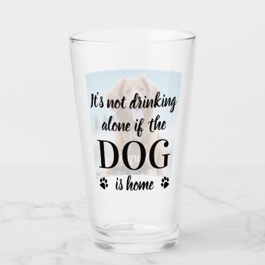 犬好きビール好きおもしろいペットパーソナライズされたの写真 タンブラーグラス (正面)