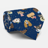 犬好きブルーネックタイ ネクタイ (ロール)