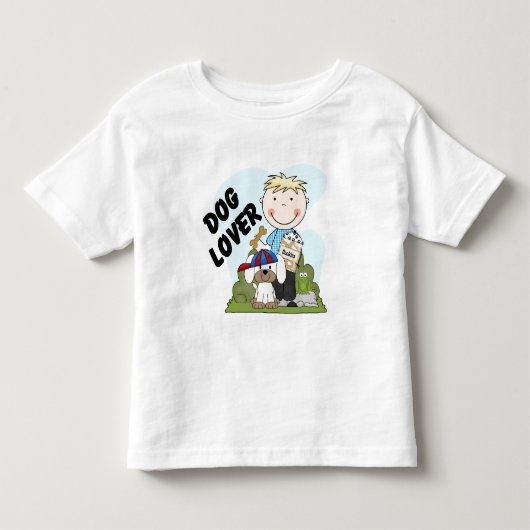 犬好きブロンドボーイTシャツとギフト トドラーTシャツ (正面)