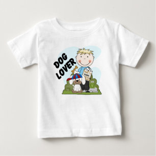 犬好きブロンドボーイTシャツとギフト ベビーTシャツ