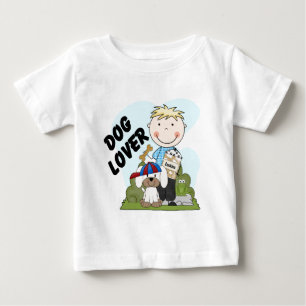 犬好きブロンドボーイTシャツとギフト ベビーTシャツ