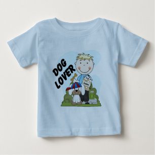 犬好きブロンドボーイTシャツとギフト ベビーTシャツ