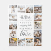 犬好きペットパーソナライズされたフォトコラージュ フリースブランケット (正面)