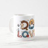 犬好きワードアート  コーヒーマグカップ (正面左)