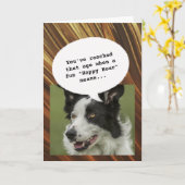 犬好き幸せな時間を取得おもしろい誕生日 カード (黄色い花)