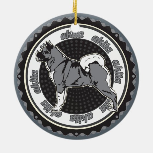 犬好き秋田 セラミックオーナメント (裏面)