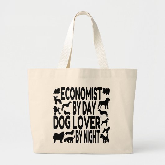 犬好き経済学者 ラージトートバッグ (正面)