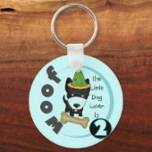 犬好き2回目の誕生日Tシャツとギフト キーホルダー (正面)