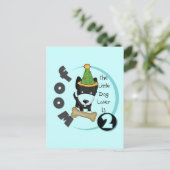 犬好き2回目の誕生日Tシャツとギフト ポストカード (スタンド正面)