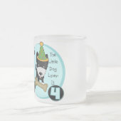 犬好き4th誕生日Tシャツとギフト フロストグラスマグカップ (正面右)