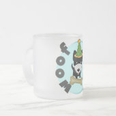 犬好き4th誕生日Tシャツとギフト フロストグラスマグカップ (正面左)