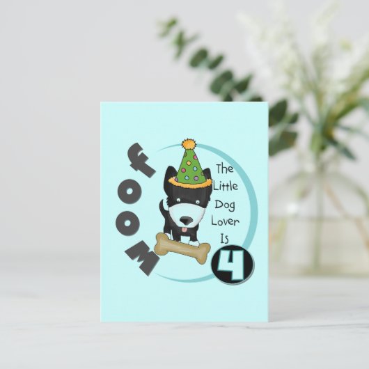 犬好き4th誕生日Tシャツとギフト ポストカード (スタンド正面)