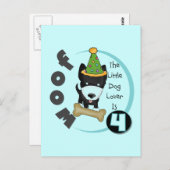 犬好き4th誕生日Tシャツとギフト ポストカード (正面/裏面)