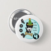 犬好き4th誕生日Tシャツとギフト 缶バッジ (正面&裏面)
