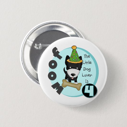 犬好き4th誕生日Tシャツとギフト 缶バッジ (正面&裏面)