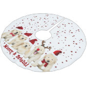 犬好き、かわいい子犬たち、クリスマス・ゴールデン・ラボ。 ブラッシュドポリエステルツリースカート (アングル)