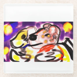 犬好き ガラスコースター