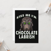 犬好き | キスして、私はチョコレートラブラドールよ カード (正面/裏面インサイチュ)