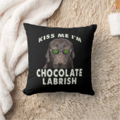 犬好き |キスI'm Chocolate Labrish クッション (ブランケット)