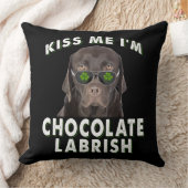 犬好き |キスI'm Chocolate Labrish クッション (ブランケット)