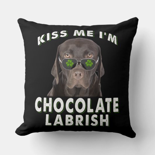 犬好き |キスI'm Chocolate Labrish クッション (正面)