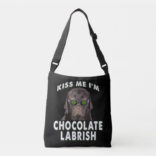 犬好き |キスI'm Chocolate Labrish クロスボディバッグ (正面)