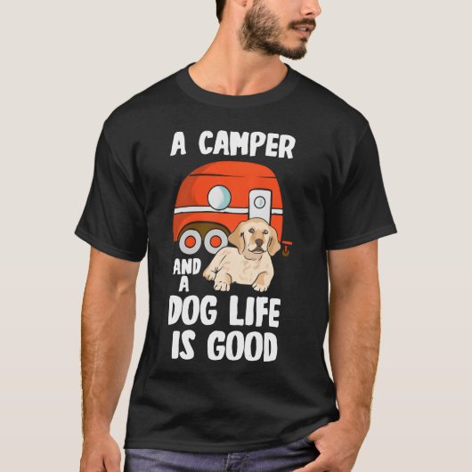 犬好き キャンプ アウトドア仲間 Tシャツ (正面)