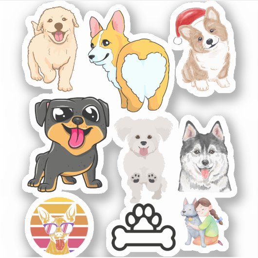 犬好き シール (正面)