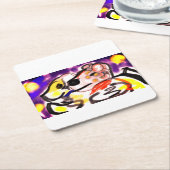 犬好き スクエアペーパーコースター (アングル)