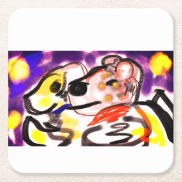 犬好き スクエアペーパーコースター