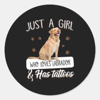 犬好き |タトゥーが大好きな女の子だけラブラドール ラウンドシール