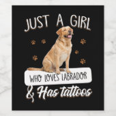 犬好き |タトゥーが大好きな女の子だけラブラドール ワインラベル (シングルラベル)