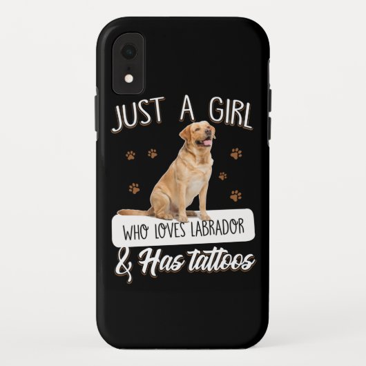 犬好き |タトゥーが大好きな女の子だけラブラドール Case-Mate iPhoneケース (裏面)