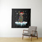 犬好き |チョコレートラブラドールクリスマスライト タペストリー (インサイチュ)