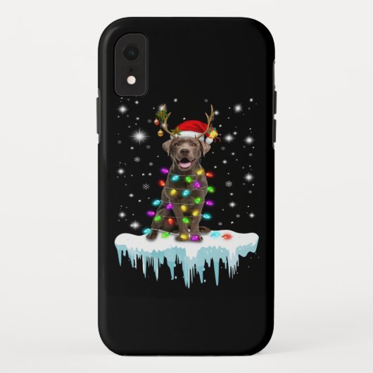 犬好き |チョコレートラブラドールクリスマスライト Case-Mate iPhoneケース (裏面)