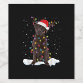 犬好き |チョコレートラブラドールレトリエーブクリスマス ワインラベル (シングルラベル)