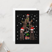 犬好き | チョコレートラブラドール クリスマスツリー カード (正面/裏面インサイチュ)