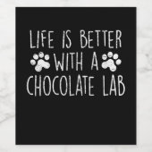 犬好き |チョコレートラブラドール ワインラベル (シングルラベル)