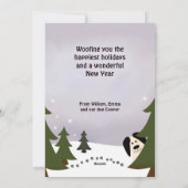 犬好き「ハッピーウーフイヤー」クリスマス シーズンカード (裏面)