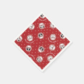 犬好き「ハッピーウーフイヤー」クリスマス スタンダードカクテルナプキン (角)