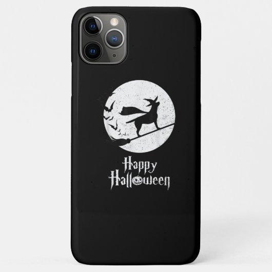 犬好き |ハッピーハローウィンラボ魔女ライディングブロム Case-Mate iPhoneケース (裏面)