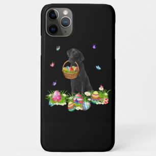 犬好き バニーブラックラブラドールドッグ&イースターエッグ iPhone 11 PRO MAXケース
