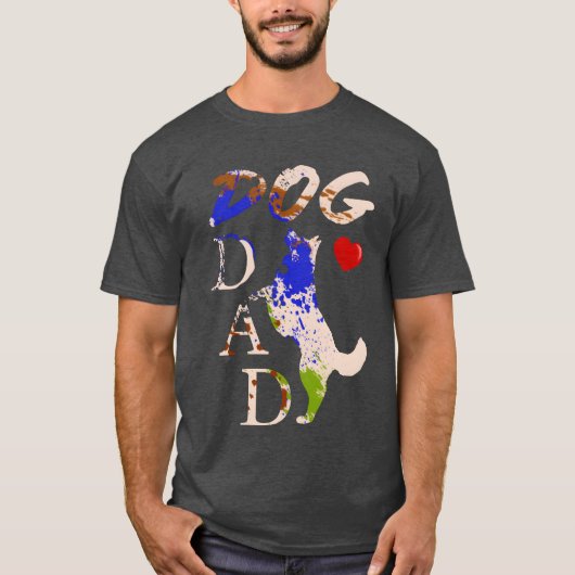 犬好き+パパ+友達+少年 Tシャツ (正面)